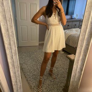 White Lace Summer Mini Dress